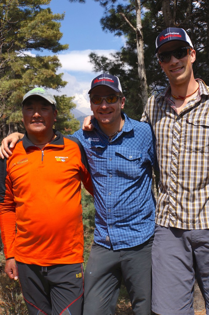 Three of our amazing guides, Phinjo Sherpa, Andy Polloczeck, Justin Merle.