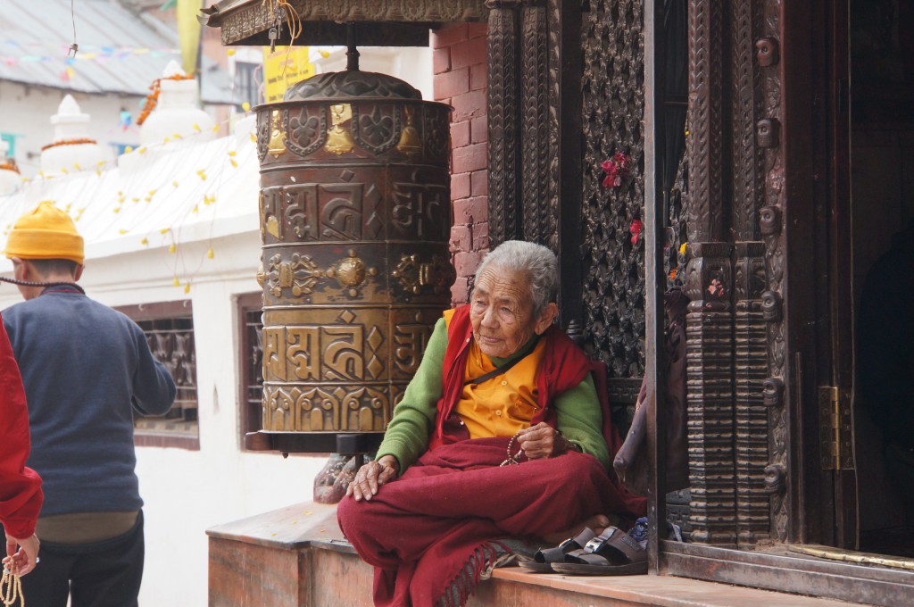 The prayer wheels are filled with holy scripture, and are meant to be spun clockwise, to help send their philosophy throughout creation. 