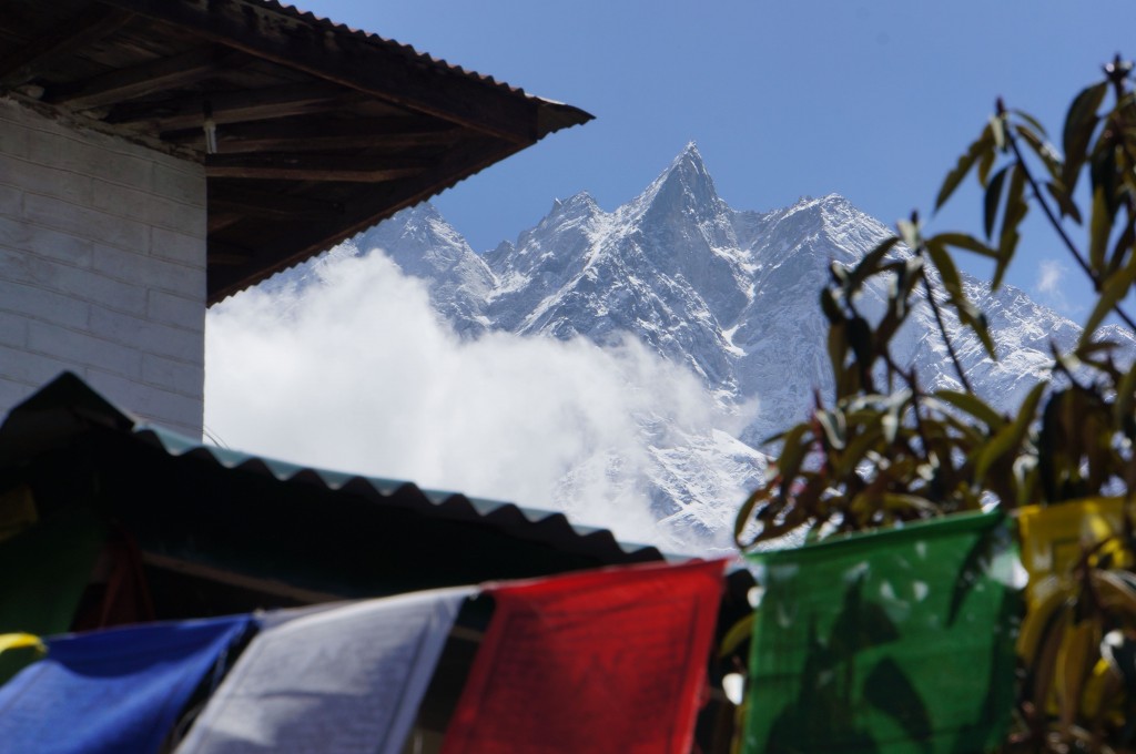 Our view from the staging area at the tea house in Lukla.