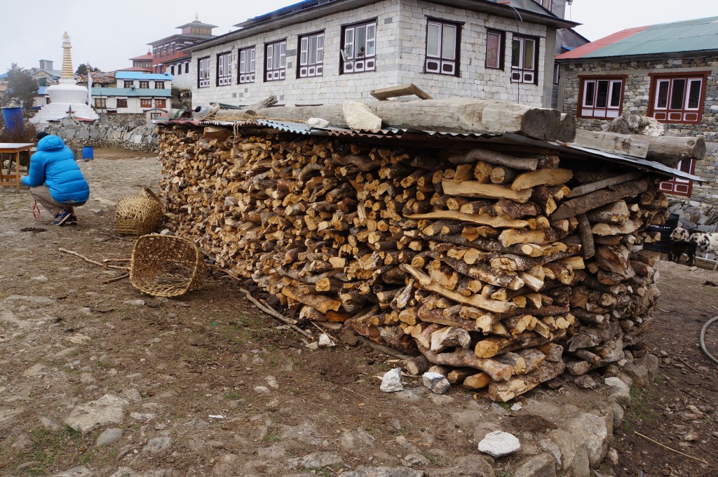 Wood is a precious commodity in the Khumbu. this tea house seems to have plenty on hand.