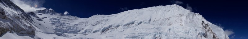 Panorama from C2 of Lhotse and Nuptse. 