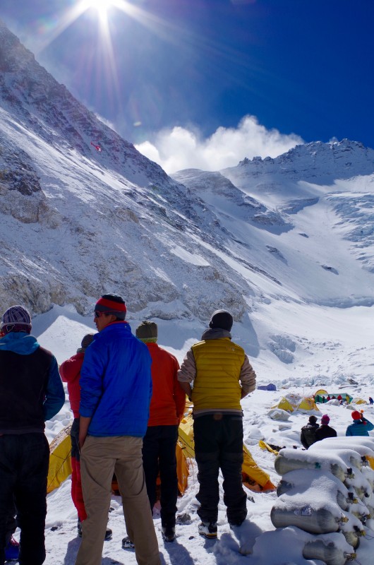 Our Sherpa teammates looking up at the route ahead. (Photo: Blake Penson)