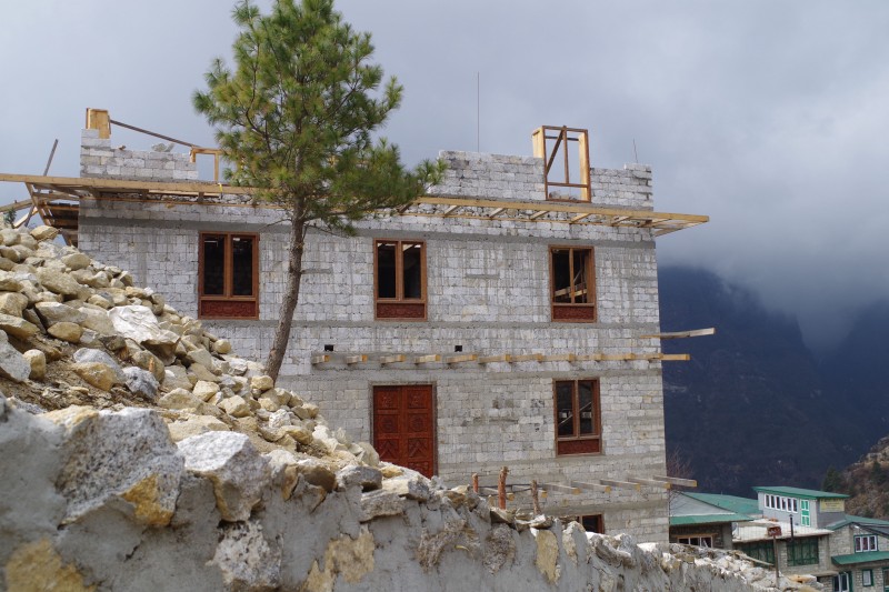 New construction on the slopes of Namche.  (Photo: Kim Hess)