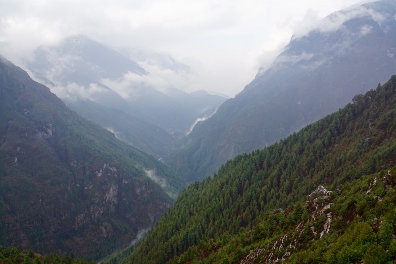 Looking back down the Khumbu valley.
