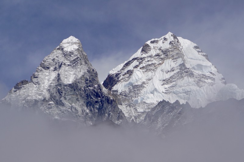 Ama Dablam's visage changes as we march past her.