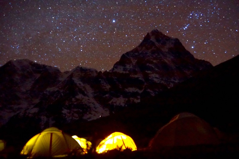 A lovely night to capture the stars above camp and Cholatse.