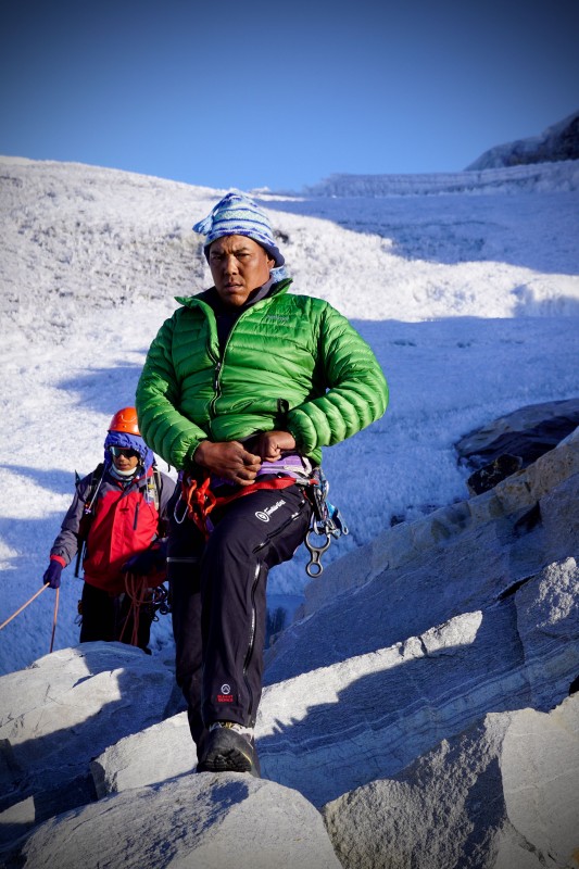 Tashi Sherpa at crampon point. Awesome leadership and climbing skills.