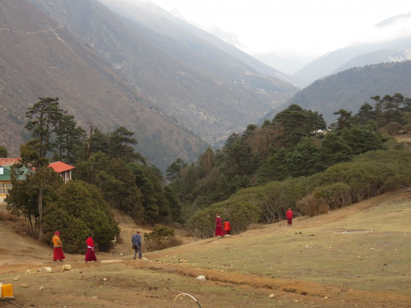 What do monks do after evening prayers?  Soccer, of course.  (Photo: Teresa Hagerty)