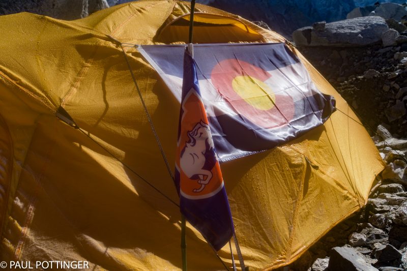 Kim's tent livery is highly Colorado-centric.