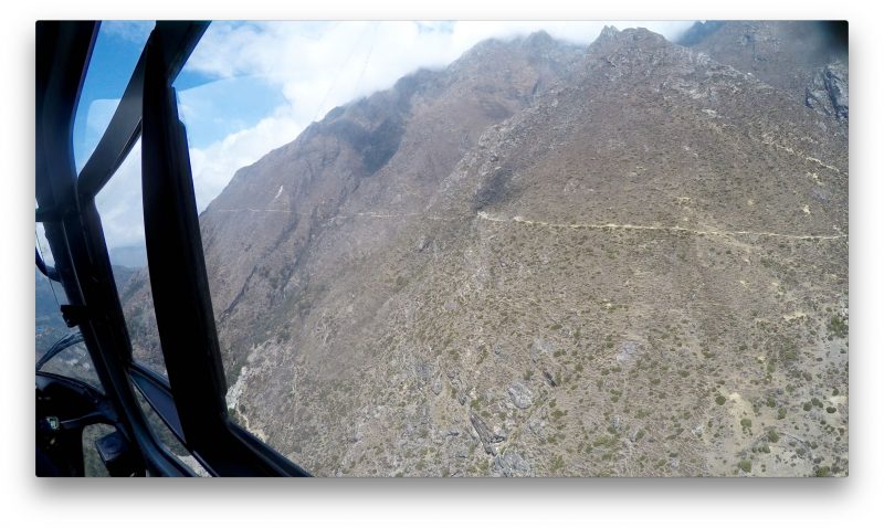 The trail from Pangboche up to Phortse.... high, rugged, and painful when we took it home last year. (GoPro Screenshot)
