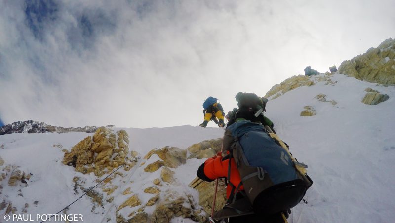 Partway up the cliff. Ice, snow, and rock at 24,800 feet. Nice. (GoPro Screenshot)